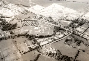 Vista aérea del proyecto de vivienda en La Granja