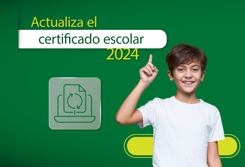 Niño recordando actualizar certificado escolar